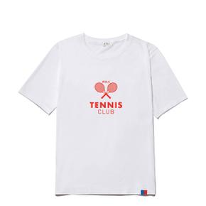 THE MODERN TENNIS T-SHIRT - WHITE/POPPY