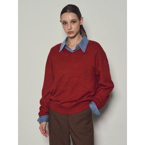 Soft Wool Blend V-neck Knit_CTK221(Red)