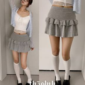 / 태잉 밴딩 도트 프릴 캉캉 미니 스커트