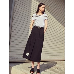 [LINE] Basic Tuck Long Skirt