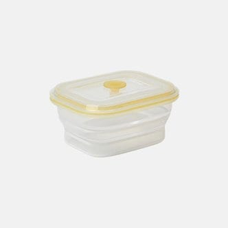 실리밀리 접이식 투명 실리콘 사각용기 400ml (공간절약, 냉동밥 소분, 이유식, 1회분 음식, 간식보관 )