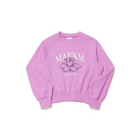 (W) FLOWER CROP SWEATSHIRT PINK