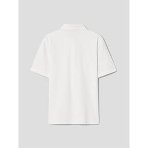 [Essential] 코튼 솔리드 반소매 칼라넥 티셔츠  화이트 (RY4342P511)