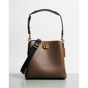 5019949 Coach Colorblock Leather Willow Bucket - Dark Stone