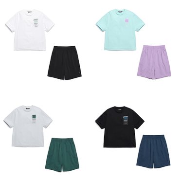 블랙야크키즈 시원한 여름 준비 필수템~~ 오버핏 반팔티+타슬란스판 5부팬츠[BKS포르5부세트OV]