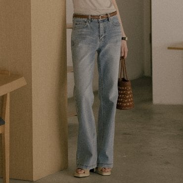 틸아이다이 Natural washed bootcut denim pants_Blue