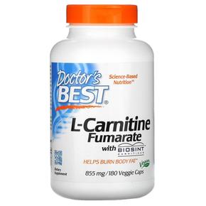 [해외직구] 닥터스베스트 L-카르니틴 푸마르산염 바이오신트 카르니틴 855mg 180베지캡슐 Doctor`s Best L-Carnitine Fumarate with Biosint Carniti