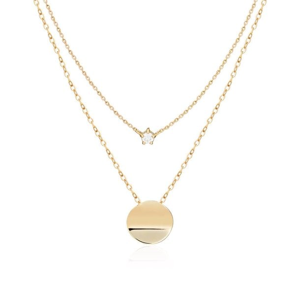 [비앤비골드] 14K 레이어드 웨이브 코인 체인 목걸이 MNN38913