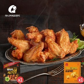 마니커에프앤지 바사삭치킨윙 400g + 허니크런치 순살치킨 340g