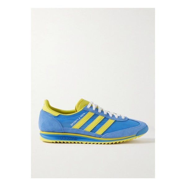 스포티앤리치 Sl 72 가죽 스웨이드 트리밍 메시 스니커즈 블루 1647597352761170