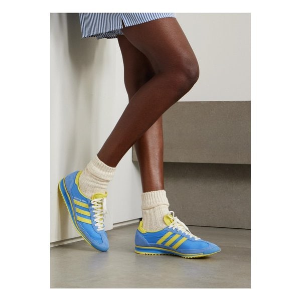 스포티앤리치 Sl 72 가죽 스웨이드 트리밍 메시 스니커즈 블루 1647597352761170