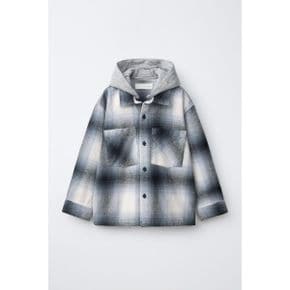 ZARA 자라 키즈 체크 오버셔츠DETACHABLE 후디 후드티 블랙 4365601800 4365601 1372191