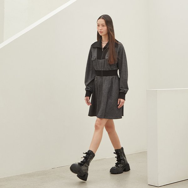 [시흥점] 여성 컬러 배색 미니 플레어 캐주얼 원피스 (ER4CO460)