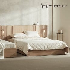 로시 라이트 템바보드 LED 호텔식 수납 침대 Q 협탁1+7존독립