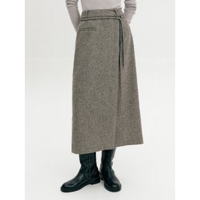 브리아나 울 랩 스커트_멜란지 그레이 / BRIANA WOOL WRAP SKIRT_MELANGE GREY