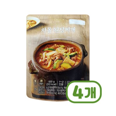  피코크 우리집차돌된장찌개 즉석조리식품 500g x 4개