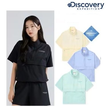 디스커버리 최초가 10만 9천 [디스커버리] 여성 우븐 쿨터치 하이넥 반팔 아노락 (DWTR94043)