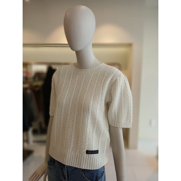 [여주점] 씨씨콜렉트 울캐시미어블렌드케이블반팔니트 E261ksk122