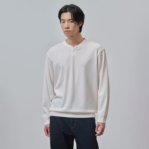 빈폴 와플조직 헨리넥 티셔츠  아이보리 (BC4741C450)