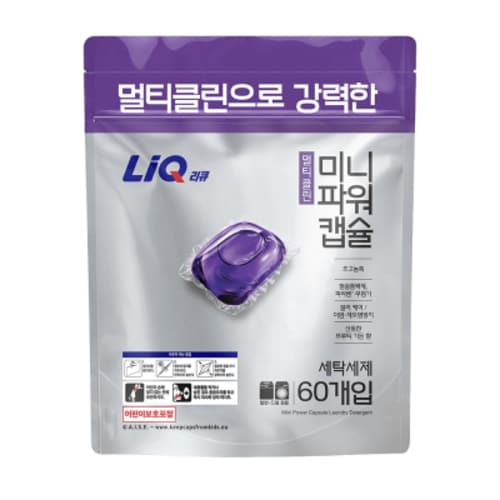 리큐 세탁세제 미니파워 캡슐세제 멀티클린 60입 1개 2