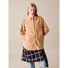 [WOMAN] OBJET NEEDLEWORK CORDUROY OVER-FIT SHIRT BEIGE