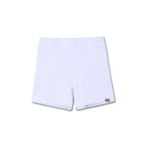 UNION JACK RIBBED SHORTS WHITE MELANGE (long ver.)