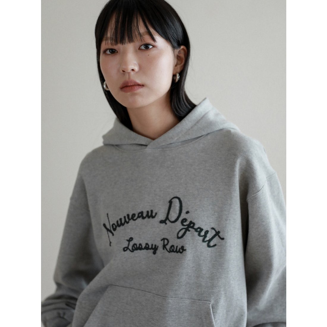 Lossy Row handstitch hoodie_gray, 믿고 사는 즐거움