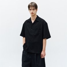 셈블런스 오픈 카라 하프 셔츠 블랙 ZH2SH807BK