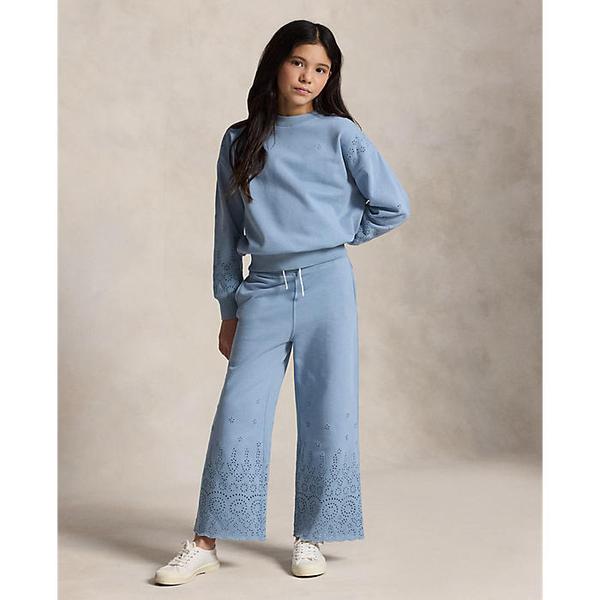 폴로 키즈 여아 7-16세 아일릿 프렌치 테리 와이드 레그 스웨트팬츠(CWPOPNTGBQ20137400)