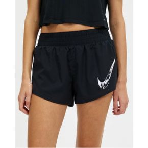 5018980 Nike One Dri-FIT Mid-Rise Brief-Lined Graphic Shorts - Black  White