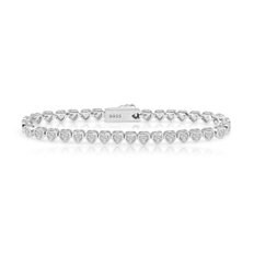 Ice block heart tennis bracelet (WG)(400023)