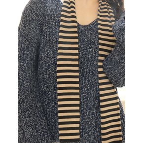 Stripe Muffler (Black Beige)