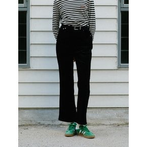 Corduroy Semi Boot-Cut Pants (Black)