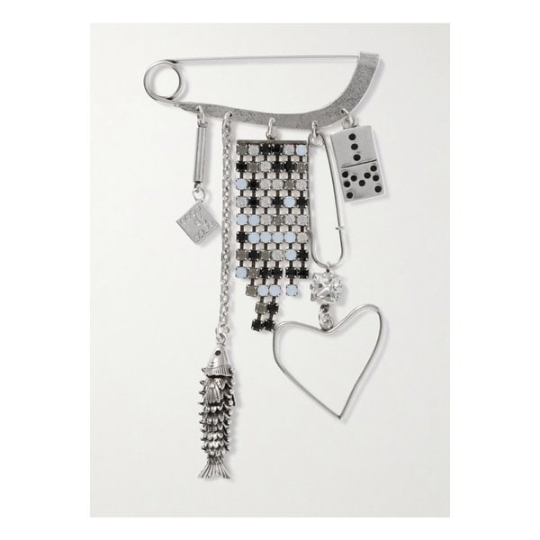 애비 크리스털 장식 실버톤 브로치 46376663162937000