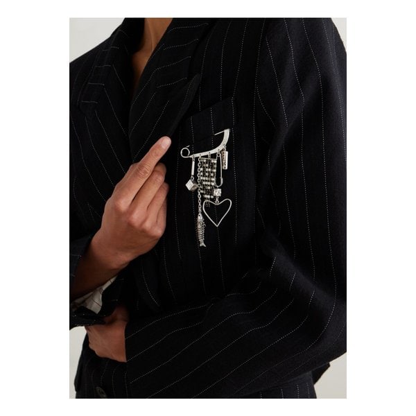 애비 크리스털 장식 실버톤 브로치 46376663162937000