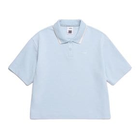 [여주점] N252WSW150 여성 피타 카라 세미오버핏 반팔 스웻 티셔츠 LBLUE