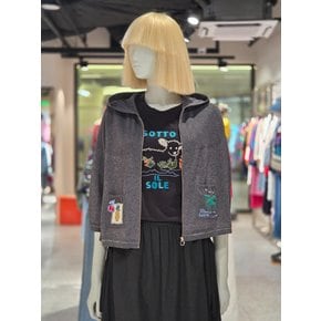 [파주점] 메쉬 자카드 크롭 후드 가디건 BAKCA5631-GR
