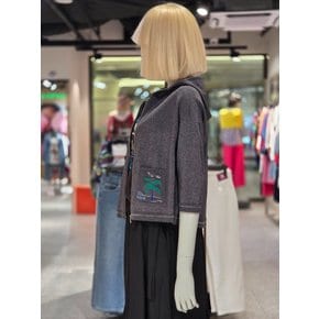 [파주점] 메쉬 자카드 크롭 후드 가디건 BAKCA5631-GR