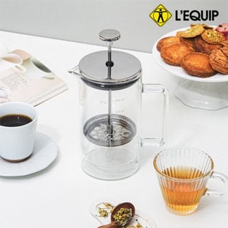  [LEQUIP] 리큅 600ml 글라스 우유거품 프렌치프레스 커피메이커 LFP-G600