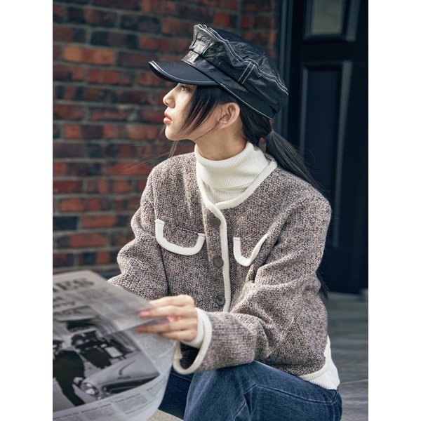 [리퍼브] NEWYORK TWEED POCKET JACKET_BROWN