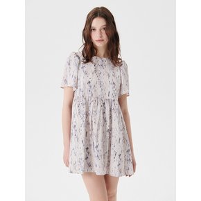 Water AOP babydoll mini dress_WH