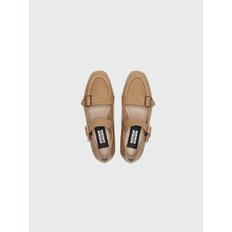 ZOUBLE Double Buckle Leather Loafer - Camel