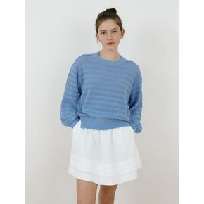 24 summer Rohan round semi-crop knit_Sky blue