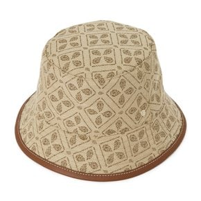 노바 여성 버킷햇 벙거지 모자 HAT51603 JACQUARD LATTE CUOIO