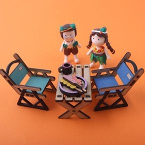 우드 DIY 캠핑테이블&의자 캠핑 용품 미니어쳐 만들기 MDF 조립 키트