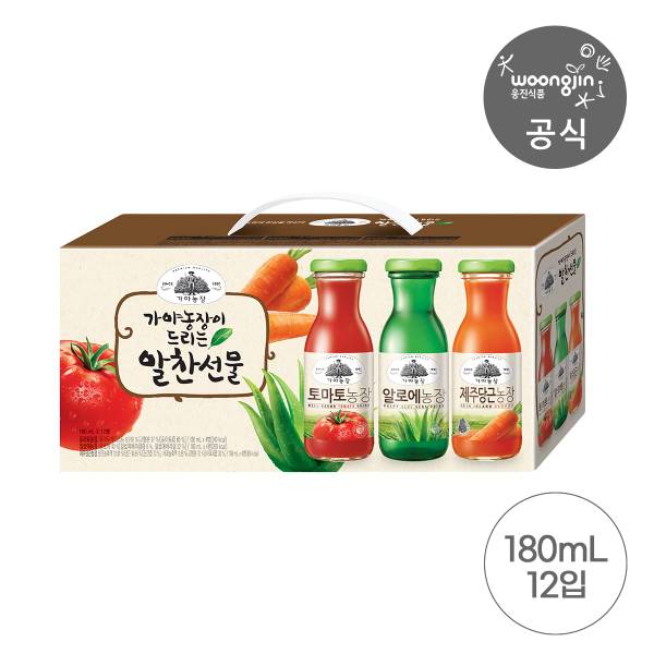 웅진식품 가야농장 선물세트 180ml 12입 택1