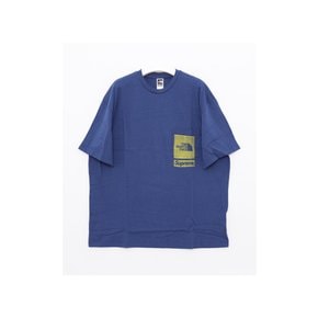 노스페이스 프린티드 포켓 반팔 남성 티셔츠 SS23KN2 NAVY