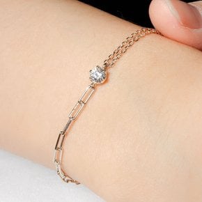 3부 5부 팔찌 랩 다이아 듀얼 체인 IGI 클립 레이어드 선물 생일 14K 18K