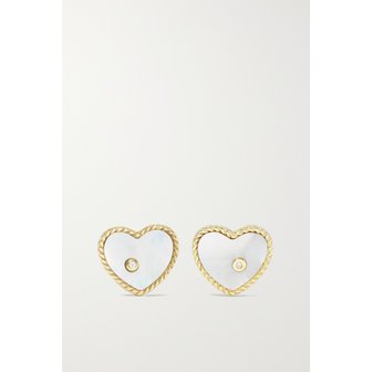 YVONNE LEON PARIS 이본 레옹 9캐럿 골드 마더오브펄 다이아몬드 귀걸이 1647597290217309