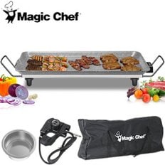 MagicChef 8G 휴대용 전기 그릴 가정용 와이드 프라이팬 캠핑용 세라믹 고기 불판